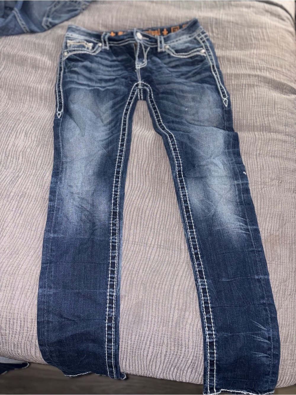 Rock Revival Women's Skinny Jeans in Blue Denim